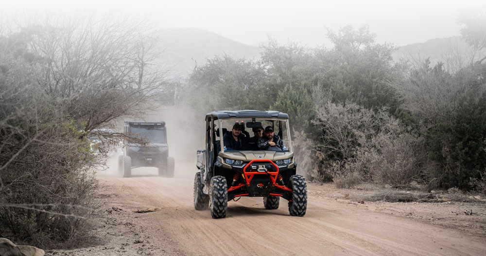 riding down the dusty trail